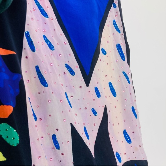 Camilla bright Fair Lady’s Dinkum print embellished silk caftan. One size - Picture 8 of 16